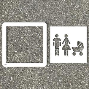 Vloersjabloon, familieparkeerplaats, kunststof