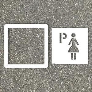 Vloersjabloon, vrouwenparkeerplaats, kunststof