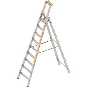 Layher Tredenbokladder, eenzijdig oploopbaar, met 9 treden incl. platform