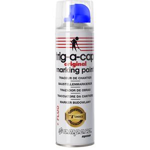 a.m.p.e.r.e Markeringsspray voor bouwplaatsen, inhoud 500 ml, op basis van oplosmiddelen, VE = 12 spuitbussen, blauw fluo