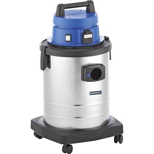 EUROKRAFTpro Professionele werkplaats stof-/waterzuiger, werkplaatszuiger, 1200 watt, roestvast stalen bak van 33 liter