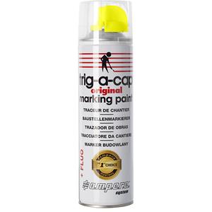 a.m.p.e.r.e Markeringsspray voor bouwplaatsen, inhoud 500 ml, op basis van oplosmiddelen, VE = 12 spuitbussen, geel fluo