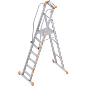 Layher Aluminium platformtrappen, eenzijdig begaanbaar, inklapbaar, 7 treden