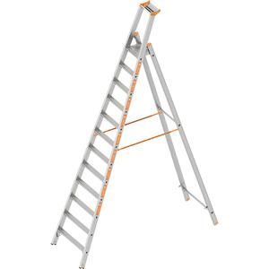 Layher Tredenbokladder, eenzijdig oploopbaar, met 12 treden incl. platform
