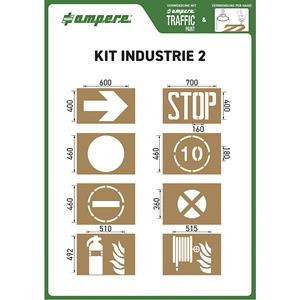 a.m.p.e.r.e Sjablonenset, industrie 2, 8 diverse sjablonen, karton