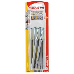 Fischer nylon nagelplug N 8x100/60mm S met verzonken kop 8st.