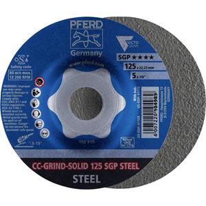 PFERD 64187126 CC-GRIND-SOLID 125 SGP STEEL Diameter 125 mm Boordiameter 22.23 mm 10 stuk(s)