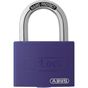 Abus Zylindervorhangschloss T65AL/40 lila Lock-Tag Schlossk.-B.43mm Alu.versch.-schl.