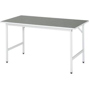 RAU Werktafel, in hoogte verstelbaar, 800 - 850 mm, linoleum blad, b x d = 1500 x 800 mm, lichtgrijs