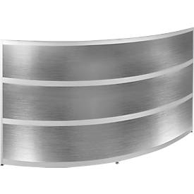Balie Tool, rond, B 1940 x D 850 x H 1100 mm, antraciet/rvs-afwerking
