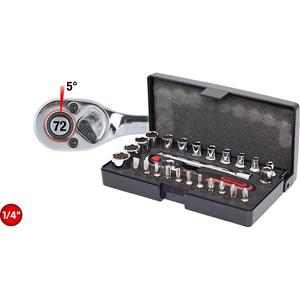 kstools KS Tools 1/4'' CHROMEplus dopsleutelset, 26 delen, Flank Traction