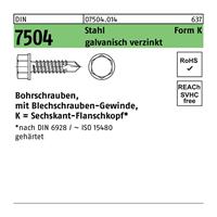 Diverse Bohrschraube DIN 7504 m.6-kant-Flanschkopf K 3,5 x 19 Stahl galvanisch verzinkt galvanisch verzinkt / Stahl
