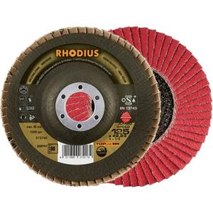 Rhodius 211312 JUMBO SPEED EXTENDED Fächerschleifscheibe 125 x 22,23mm K60 INOX schräg Durchmesser