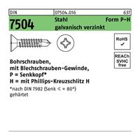 Diverse Bohrschraube DIN 7504 Senkkopf m.Kreuzschlitz-PH P 4,2 x 13 -H Stahl galvanisch verzinkt galvanisch verzinkt / Stahl