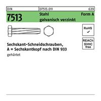 Diverse Gewindeschneidschraube DIN 7513 Form A m.Sechskant AM 8 x 35 Stahl galvanisch verzinkt