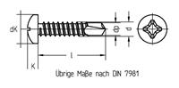 Dresselhaus - Bohrschraube 4,2x19mm DIN7504 gvz Linsenk VE100