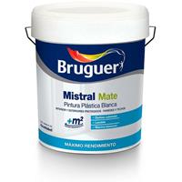 BRUGUER Mattweiße Kunststofffarbe Mistral 4 Liter für Innen- und Außen