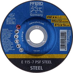 PFERD 62011634 E 115-7 PSF STEEL Schruppscheibe gekröpft 115mm 22.23mm 10St.