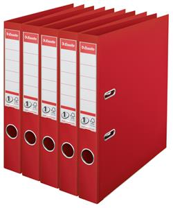 Esselte 5 st Hefboommappen met hendel A4 50 mm rood