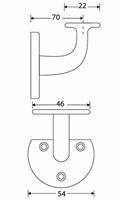 Hermeta Leuninghouder hol opschroevend zwart w7271