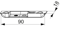 Maco I.s. sluitplaat 4mm ls