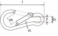 Karabijnhaak 245-05I C-DIN 5299 RVS AISI 316 50 x 5mm 8000.024.5I05