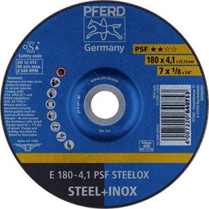 PFERD 62017950 E 180-4,1 PSF STEELOX Afbraamschijf gebogen Diameter 180 mm Boordiameter 22.23 mm RVS, Staal 10 stuk(s)