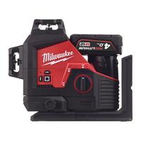 Milwaukee M12 3PL-401C 12V Li-Ion accu laser set (1x 4,0Ah) in koffer - 3 lijnen - Groen - 38m