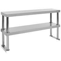 vidaXL Verhoging voor werktafel 2-laags 120x30x65 cm roestvrij staal - vidaXL