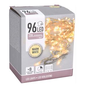 Kerstverlichting 96 Warm Witte Lampjes Op Batterij 700 Cm Met Timer - Kerstverlichting Kerstboom