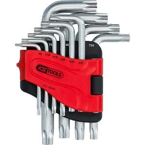 KSTOOLS KS TOOLS Torx-Winkelstiftschlüssel-Satz mit Bohrung, kurz, 10-tlg, TB8-TB50