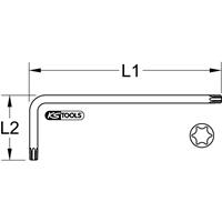 KSTOOLS KS TOOLS Kugelkopf-Torx-Winkelstiftschlüssel, XL, T60, Türkis