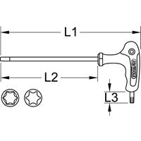 KSTOOLS KS TOOLS T-Griff-Winkelstiftschlüssel Torx Kugelkopf,T50