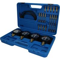 BRILLIANT TOOLS Synchron-Vergaser-Testgerät, mit 4 Synchronuhren, 26-tlg