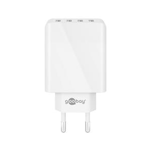 Goobay USB-Lader  44962, 4-fach, 3 A, 30 W, weiß