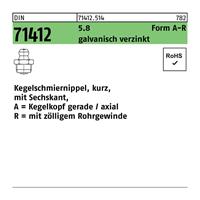 Diverse Kegelschmiernippel DIN 71412 Form A-R AR 1/8 SW11 5.8 galvanisch verzinkt - 