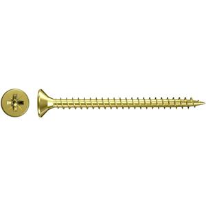 Fischer 551208 Spaanplaatschroeven 5 mm 25 mm Kruiskop Pozidriv Staal Galvanisch verzinkt geel gechromateerd 500 stuk(s)