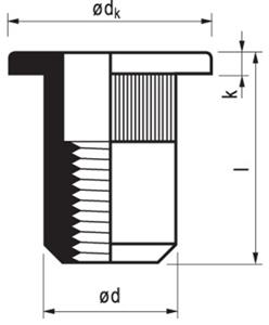 Blindklinkmoer M5x13mm - aluminium - cilinderkop (Per 250 stuks)