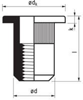 Blindklinkmoer M6x16mm - staal (verzinkt) - cilinderkop (Per 250 stuks)