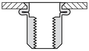 Blindklinkmoer M8x15,5mm - staal (verzinkt) - verzonken kop (klein) (Per 250 stuks)