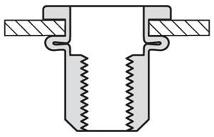 Blindklinkmoer M5x16mm - RVS (A2) - cilinderkop (Per 250 stuks)