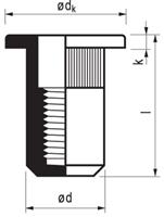 Masterfix Blindklinkmoer M4x16mm - staal - cilinderkop (Per 250 stuks)