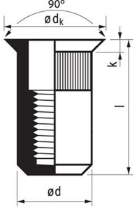Masterfix Blindklinkmoer M5x20mm - staal (verzinkt) - verzonken kop (Per 250 stuks)