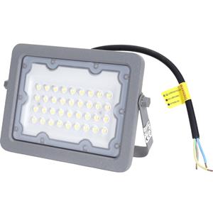 BES LED LED Bouwlamp - Aigi Zuino - 30 Watt - Helder/Koud Wit 6500K - Waterdicht IP65 - Kantelbaar - Mat Grijs - Aluminium