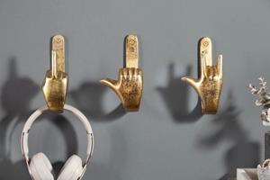 Invicta Interior kapstokhaken Fingers Goud 10cm 3-delig - 40917