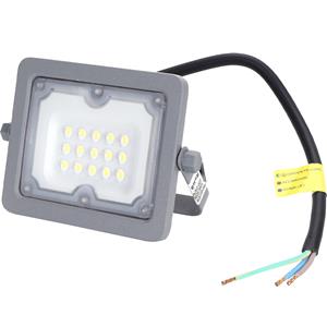 LED Bouwlamp - Aigi Zuino - 10 Watt - Helder/Koud Wit 6500K - Waterdicht IP65 - Kantelbaar - Mat Grijs - Aluminium
