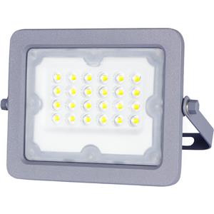 BES LED LED Bouwlamp - Aigi Zuino - 20 Watt - Helder/Koud Wit 6500K - Waterdicht IP65 - Kantelbaar - Mat Grijs - Aluminium