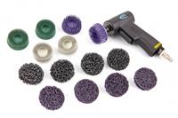 HAZET 9033-11/17 borstelschuurmachine met 3M roloc Bristle discs en cleanschijven