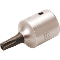 BGS TECHNIC Bit-Einsatz &VerticalLine; Antrieb Innenvierkant 6,3 mm (1/4') &VerticalLine; TS-Profil (f&uuml;r Torx Plus) mit Bohrung TS15 - 