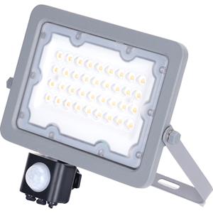 BES LED LED Bouwlamp met Sensor - Aigi Zuino - 30 Watt - Natuurlijk Wit 4000K - Waterdicht IP65 - Kantelbaar - Mat Grijs - Aluminium